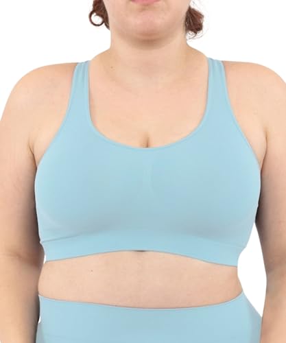 LEELA LAB Bralette Damen, Bügelfreier BH bietet Unterstützung ohne zu Spannen, mit Nahtloser Technologie - Made in Italy (Aqua Green, XXL) von LEELA LAB