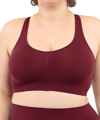 LEELA LAB Bralette Damen, Bügelfreier BH bietet Unterstützung ohne zu Spannen, mit Nahtloser Technologie - Made in Italy (Bordeaux, 3XL) von LEELA LAB