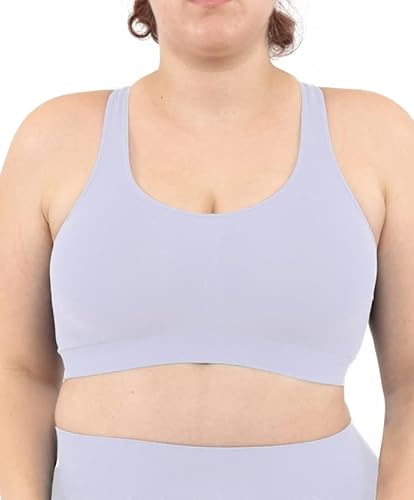 LEELA LAB Bralette Damen, Bügelfreier BH bietet Unterstützung ohne zu Spannen, mit Nahtloser Technologie - Made in Italy (Lilac, 3XL) von LEELA LAB