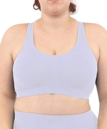 LEELA LAB Bralette Damen, Bügelfreier BH bietet Unterstützung ohne zu Spannen, mit Nahtloser Technologie - Made in Italy (Lilac, XXL) von LEELA LAB