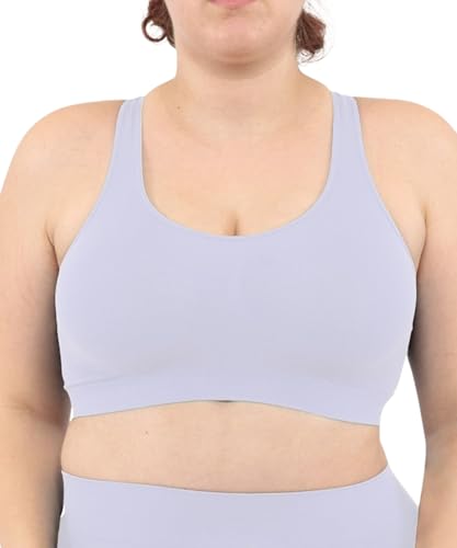 LEELA LAB Bralette Damen, Bügelfreier BH bietet Unterstützung ohne zu Spannen, mit Nahtloser Technologie - Made in Italy (Lilac, XXL) von LEELA LAB