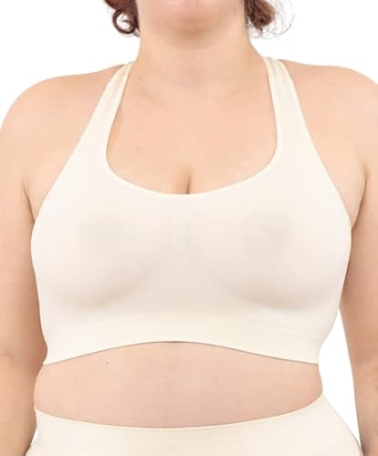 LEELA LAB Bralette Damen, Bügelfreier BH bietet Unterstützung ohne zu Spannen, mit Nahtloser Technologie - Made in Italy (Pink Powder, 3XL) von LEELA LAB