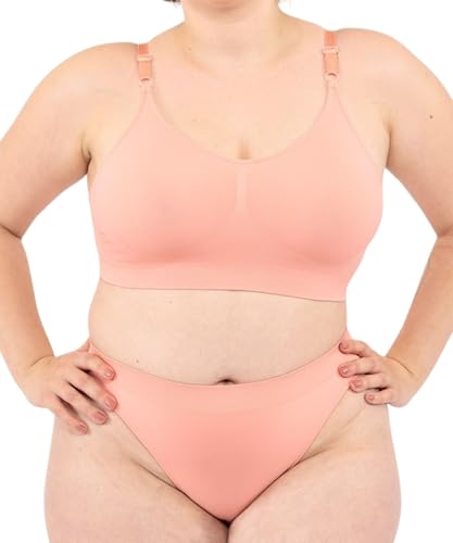 LEELA LAB Bügelfreier BH Damen Große Größen, Bequem und Vielseitig mit Verstellbaren Trägern, Nahtloser Technologie - Made in Italy (Coral, XXL) von LEELA LAB