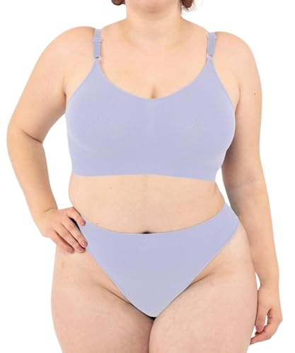 LEELA LAB Bügelfreier BH Damen Große Größen, Bequem und Vielseitig mit Verstellbaren Trägern, Nahtloser Technologie - Made in Italy (Lilac, XXL) von LEELA LAB