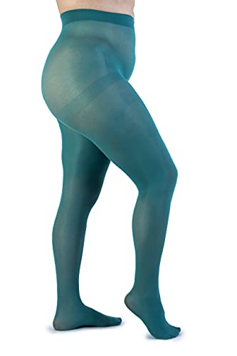 LEELA LAB Strumpfhose Damen Semi-matt mit Recycelten Garnen 50 Denier, Bequem und Langlebig - Made in Italy (Aqua, 6) von LEELA LAB