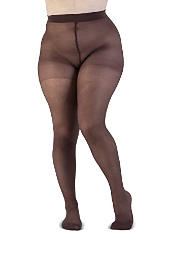 LEELA LAB Strumpfhose Damen Sheer Große Größen 30 Denier, Bequem und Langlebig - Made in Italy (Cappuccino, 9) von LEELA LAB