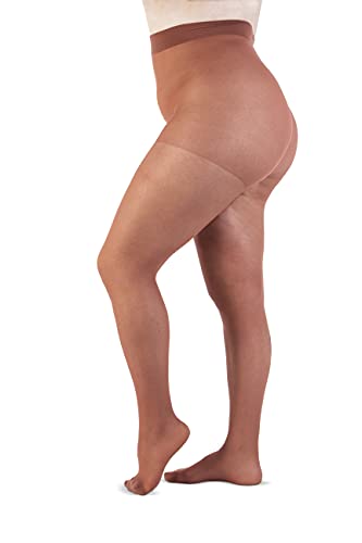 LEELA LAB Strumpfhose Damen Sheer Große Größen 30 Denier, Bequem und Langlebig - Made in Italy (Cinnamon, 6) von LEELA LAB