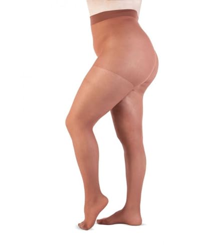LEELA LAB Strumpfhose Damen Sheer Große Größen 30 Denier, Bequem und Langlebig - Made in Italy (Cinnamon, 7) von LEELA LAB