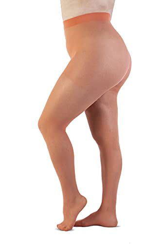 LEELA LAB Strumpfhose Damen Sheer Große Größen 30 Denier, Bequem und Langlebig - Made in Italy (Light orange, 8) von LEELA LAB