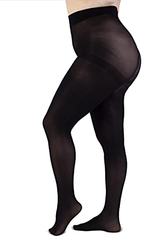 LEELA LAB Strumpfhose Damen Sheer Große Größen 50 Denier, Bequem und Langlebig - Made in Italy (Black, 4) von LEELA LAB