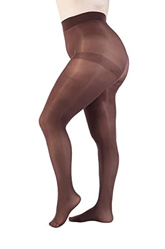 LEELA LAB Strumpfhose Damen Sheer Große Größen 50 Denier, Bequem und Langlebig - Made in Italy (Coffee, 5) von LEELA LAB