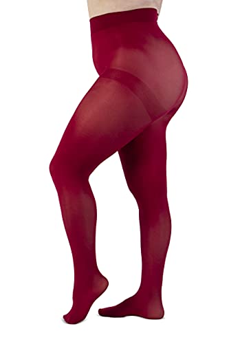 LEELA LAB Strumpfhose Damen Sheer Große Größen 50 Denier, Bequem und Langlebig - Made in Italy (Scarlet, 6) von LEELA LAB