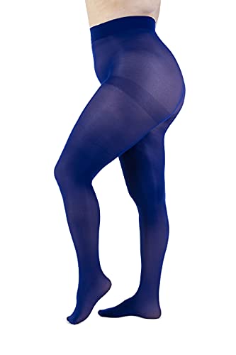 LEELA LAB Strumpfhose Damen Sheer Große Größen 50 Denier, Bequem und Langlebig - Made in Italy (True blue, 6) von LEELA LAB