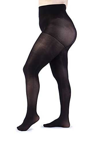 LEELA LAB Strumpfhose Damen Große Größen Control Top 50 Denier, Bequem und Langlebig - Made in Italy (Black, 7) von LEELA LAB