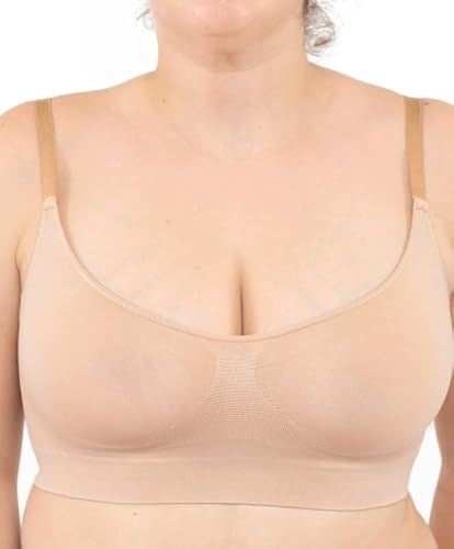 LEELA LAB Formender BH Damen Große Größen, Bequem und Vielseitig mit Verstellbaren Trägern, Nahtloser Technologie - Made in Italy (Nude, 3XL) von LEELA LAB
