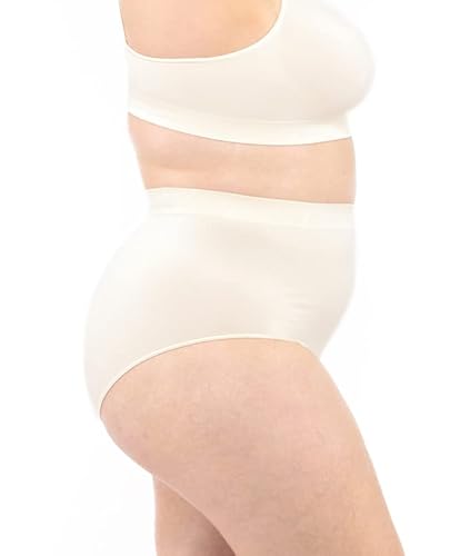 LEELA LAB High Waist Slip Damen, Unterwäsche aus weicher Mikrofaser, hergestellt mit Seamless Technologie - Made in Italy (Pink Powder, 3XL) von LEELA LAB