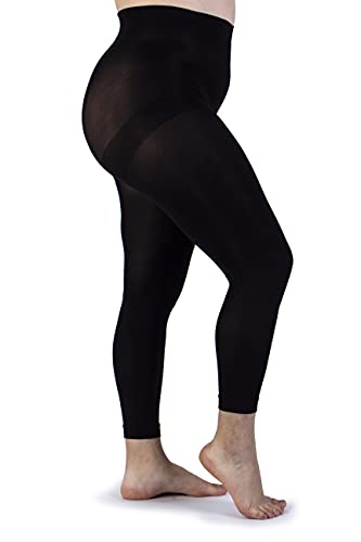 LEELA LAB Schwarze Leggings Große Größen für Frauen, Super Opak, 120 Denier, Schlankmachend, Formend, Enthaltend - Made in Italy (Tg. 8) von LEELA LAB