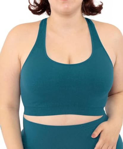 LEELA LAB Sport-BH Große Größen, Bequem und Vielseitig, bietet Unterstützung ohne Einzuengen, mit Nahtloser Technologie - Made in Italy (Petrol Green, 3XL) von LEELA LAB