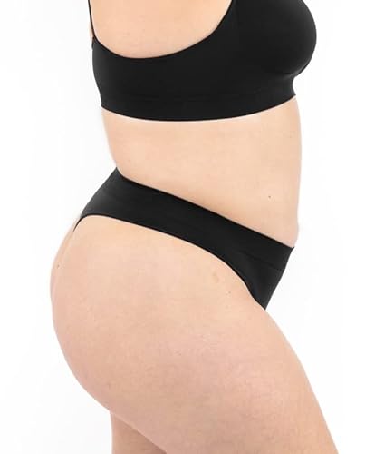 LEELA LAB String Tanga Damen Große Größen aus weicher Mikrofaser, Bequem und Atmungsaktiv, mit Nahtloser Technologie - Made in Italy (Black, 3XL) von LEELA LAB