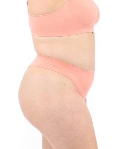 LEELA LAB String Tanga Damen Große Größen aus weicher Mikrofaser, Bequem und Atmungsaktiv, mit Nahtloser Technologie - Made in Italy (Coral, 3XL) von LEELA LAB