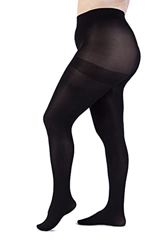 LEELA LAB Strumpfhose Damen Große Größen Super-Blickdichte 120 Denier, Bequem und Langlebig - Made in Italy (Black, 7) von LEELA LAB