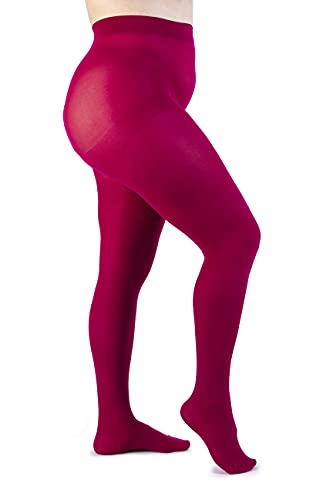 LEELA LAB Strumpfhose Damen Semi-matt mit Recycelten Garnen 90 Denier, Bequem und Langlebig - Made in Italy (Cerise, 4) von LEELA LAB