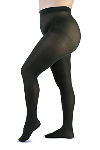 LEELA LAB Strumpfhose Damen Semi-matt mit Recycelten Garnen 90 Denier, Bequem und Langlebig - Made in Italy (Forest green,5) von LEELA LAB