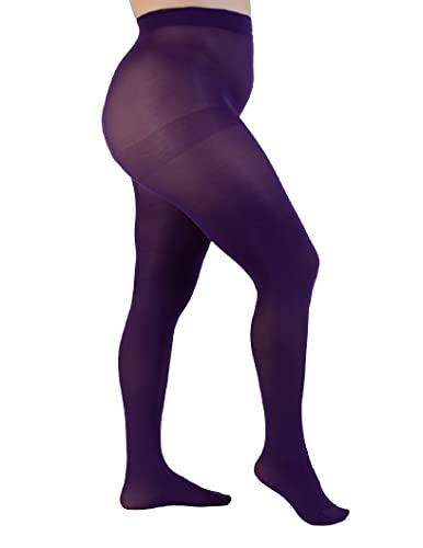 LEELA LAB Strumpfhose Damen Semi-matt mit Recycelten Garnen 90 Denier, Bequem und Langlebig - Made in Italy (Purple,5) von LEELA LAB