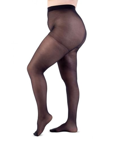 LEELA LAB Strumpfhose Damen Sheer Große Größen 30 Denier, Bequem und Langlebig - Made in Italy (Black, 8) von LEELA LAB