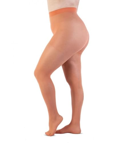 LEELA LAB Strumpfhose Damen Sheer Große Größen 30 Denier, Bequem und Langlebig - Made in Italy (Light orange, 9) von LEELA LAB