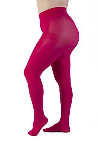 LEELA LAB Strumpfhose Damen Sheer Große Größen 90 Denier, Bequem und Langlebig - Made in Italy (Amaranth, 4) von LEELA LAB