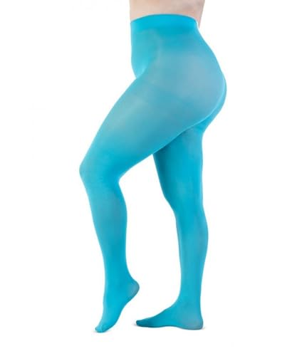 LEELA LAB Strumpfhose Damen Sheer Große Größen 90 Denier, Bequem und Langlebig - Made in Italy (Aqua, 8) von LEELA LAB