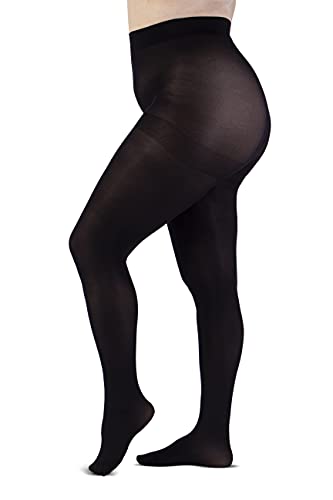 LEELA LAB Strumpfhose Damen Sheer Große Größen 90 Denier, Bequem und Langlebig - Made in Italy (Black, 4) von LEELA LAB