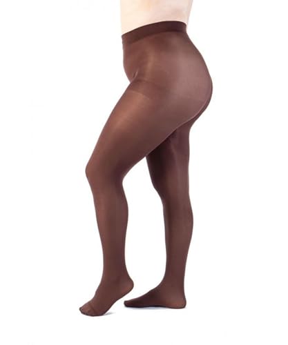LEELA LAB Strumpfhose Damen Sheer Große Größen 90 Denier, Bequem und Langlebig - Made in Italy (Coffee, 7) von LEELA LAB