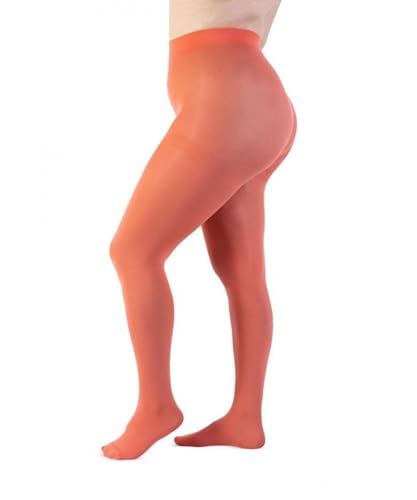 LEELA LAB Strumpfhose Damen Sheer Große Größen 90 Denier, Bequem und Langlebig - Made in Italy (Coral, 5) von LEELA LAB