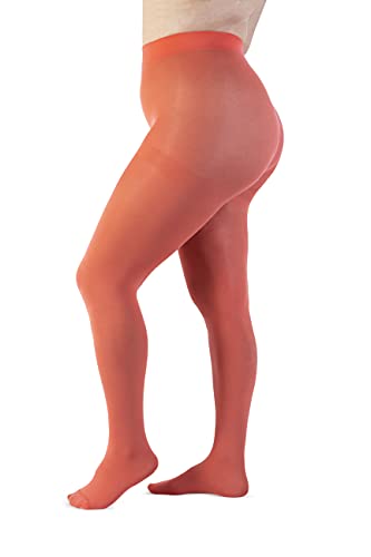 LEELA LAB Strumpfhose Damen Sheer Große Größen 90 Denier, Bequem und Langlebig - Made in Italy (Coral, 8) von LEELA LAB