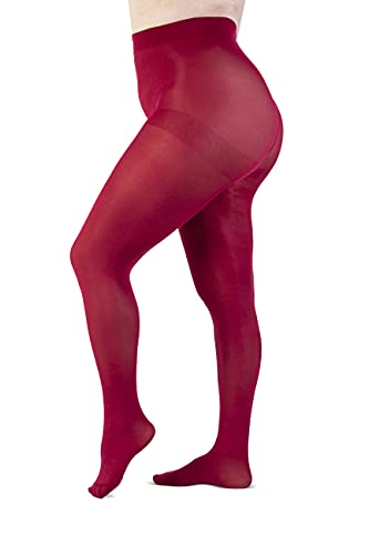 LEELA LAB Strumpfhose Damen Sheer Große Größen 90 Denier, Bequem und Langlebig - Made in Italy (Scarlet, 8) von LEELA LAB