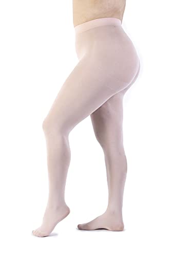 LEELA LAB Strumpfhose Damen Sheer Große Größen 90 Denier, Bequem und Langlebig - Made in Italy (Soft pink, 4) von LEELA LAB