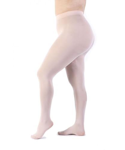 LEELA LAB Strumpfhose Damen Sheer Große Größen 90 Denier, Bequem und Langlebig - Made in Italy (Soft pink, 7) von LEELA LAB