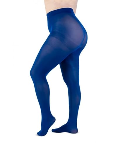 LEELA LAB Strumpfhose Damen Sheer Große Größen 90 Denier, Bequem und Langlebig - Made in Italy (True blue, 9) von LEELA LAB