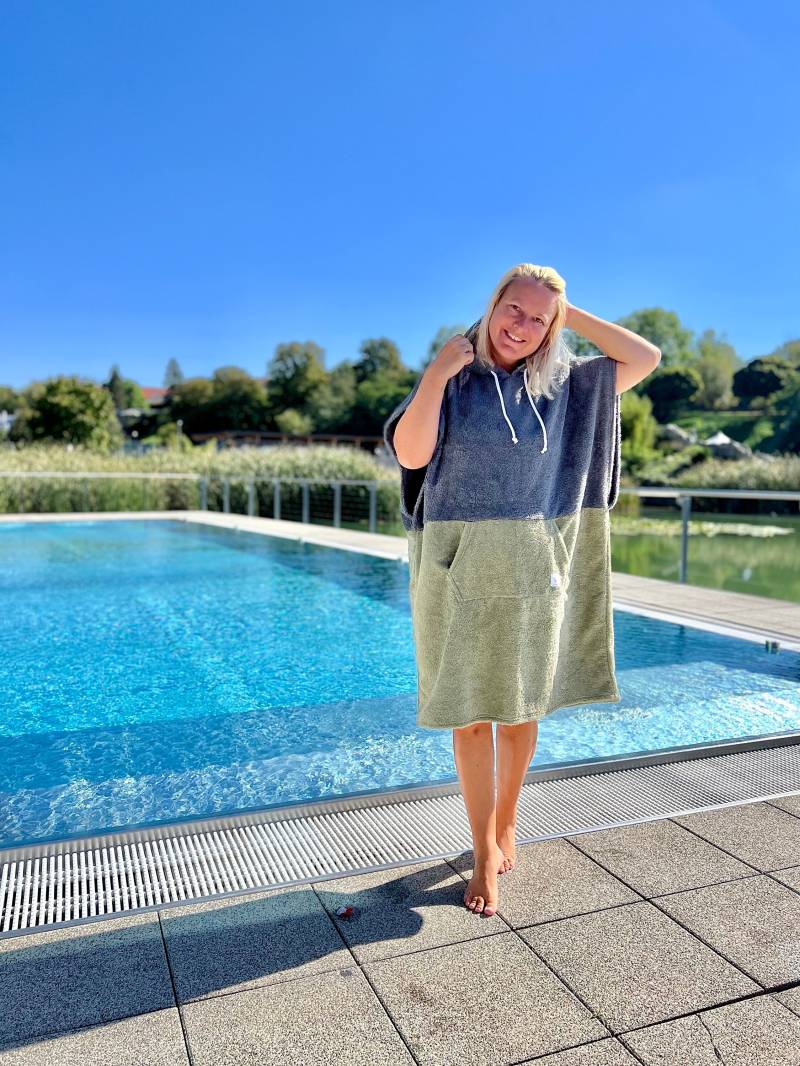 Surfponcho Poncho Surf Frottee Handtuch Hoodie Surfcape Cape Badeponcho Bademantel von LEELIshop