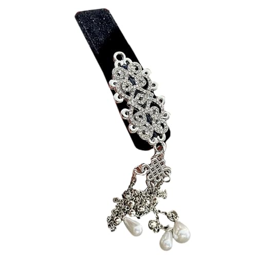 Delicate Waterdrops Und Perlenhaarclips Silber Mit Langen Quasten Elegante Haarverzierung Für Partys Und Musikfestivals von LEELOU