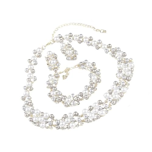 LEELOU Mode Halskette Armband Ohrring Set Mit Zart Detaillierten Simulierten Perlen Schmuck Vogel Hochzeit Schmuckset Set von LEELOU