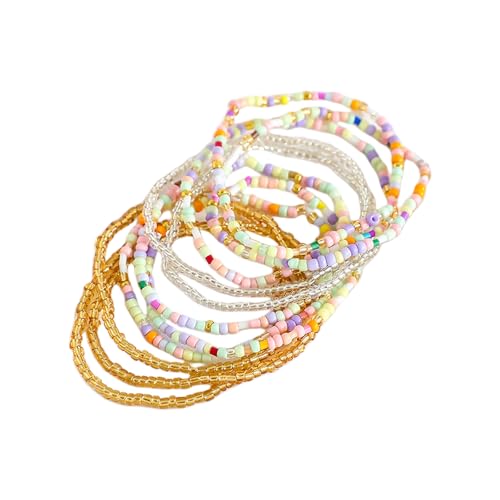 LEELOU Mode Handgefertigtes Multi Layer Glasperlen Armband Set Mit Farbenfrohen Kunstkristalldesigns Für Mode Foward Frauen von LEELOU
