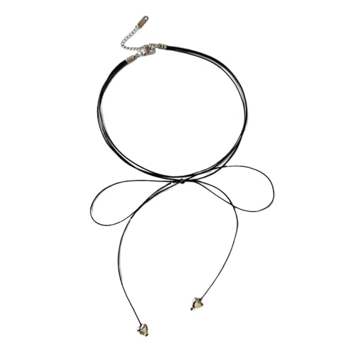 LEELOU Multi Layer Wachsfaden Halshändler Handgefertigtes Bogenknoten Halskette Verstellbares Schmetterlings Krumpenbone Kette Eleganer Partyschmuck von LEELOU