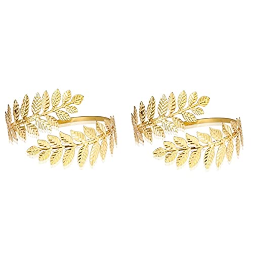 1 Paar Mode Wirbel Blatt Oberarm Band Armband Armreif Manschette offen Armreif Armband Mode einfache Arm Arm Armreif einstellbar (Gold) von LEEMASING