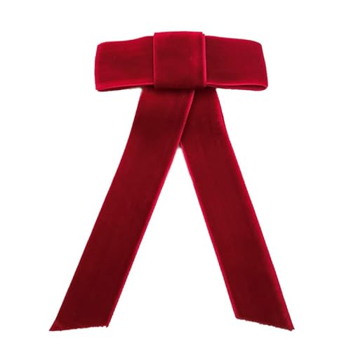 2 Stück Vintage große Samtschleife Haarspange Frauen Haarnadeln Haarspange Zubehör für Frauen Mädchen lange elastische Haargummi Kopfbedeckung weibliche Haarschmuck (Rot) von LEEMASING