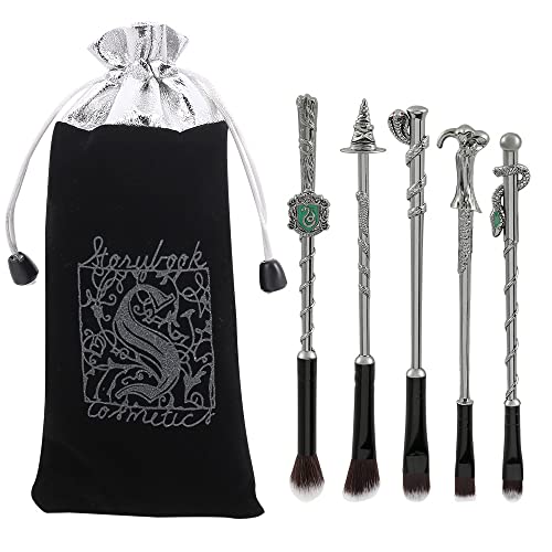 5-teiliges Make-up-Pinsel-Set für Harry-Potter-Zauberstab, Metallgriff, Geschenk-Set für Mädchen und Frauen von LEEMASING