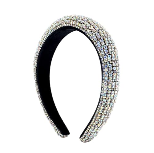 Frauen Strass Stirnband Bling Gepolstert Barock Kristall Mode Haarband Party Für Braut Krone Haarreifen Hochzeit Haarschmuck (Silber 1) von LEEMASING