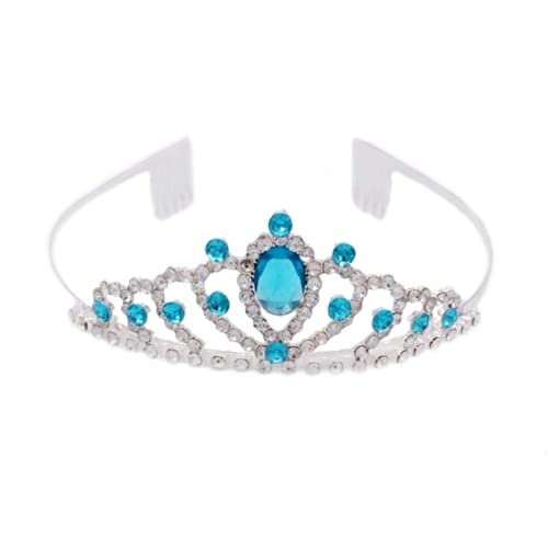 Kid Girl Prinzessin Prom Krone Strass Kristall Hochzeit Party für Geburtstag Prom Pageant Halloween Kostüm Cosplay (hellblau) von LEEMASING